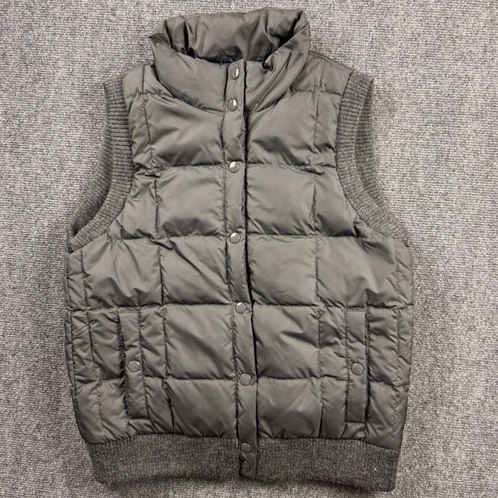 J. Crew Black Puffer Vest Womens Small Black Zipper Feather Down